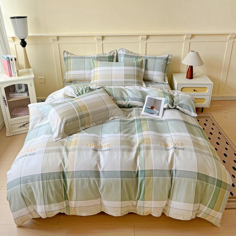 100% Cotton Printed Bedding Set Soft Breathable Duvet Cover With 2 Pillowcases Comfortable Home Textile