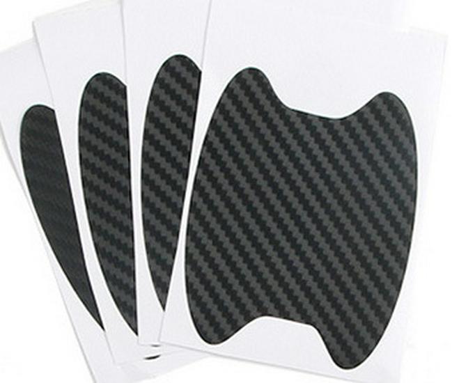 Carbon Fiber Car Door Handle Protective Stickers, 4-Piece Set