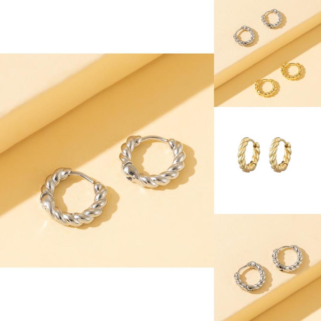 Fashionable Geometric Copper Earrings Versatile Modern Jewelry For Women