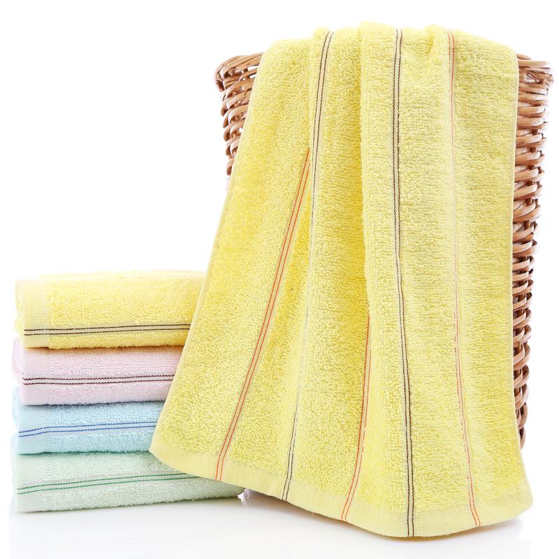 Vertical Stripe Cotton Towel with Custom Logo Embroidery - Ideal Gift Option