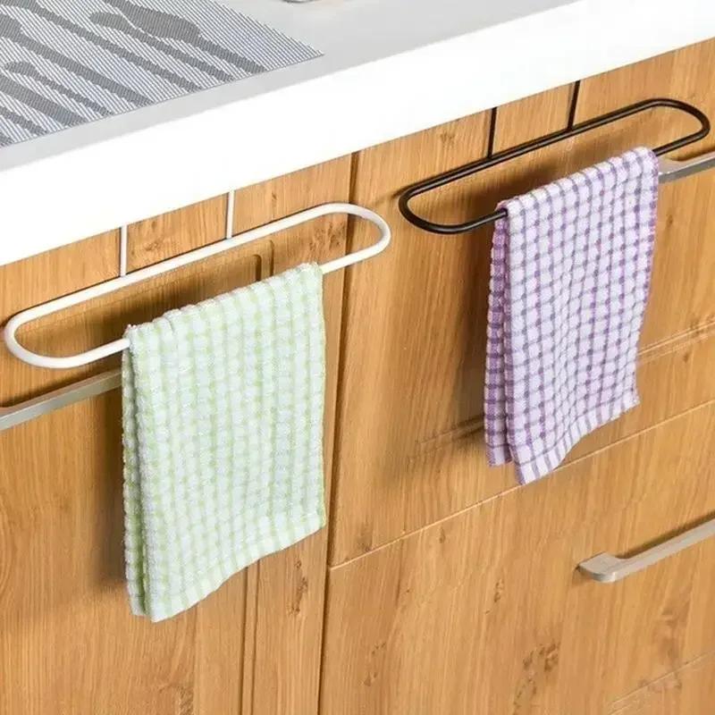 Kitchen Multifunctional Practical Toilet Paper Towel Rack Roll Holder Cabinet Hanging Shelf Non Punching Storage Racks Tools