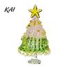 Holiday Desktop Decorations Hand Blown Glass Christmas Tree Figurine, Mini Tabletop Small Gifts Xmas Ornament, Handmade Decoration Handcrafted Art