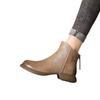 New Women's Shoes: Soft Leather Casual Retro Boots, Fashionable Women's Thick-heeled Round-toed Ankle Boots