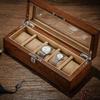 Solid Wood Watch Case for 5 Wooden Display Case with Transparent Collection Box for Men and Design with and Watches, Window, Cover, Women, Heavy-Duty
