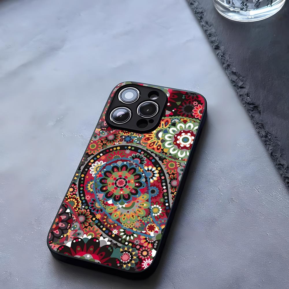 Cashew Flower Vera Bradley Phone Case Tempered Glass For IPhone 17 13 14 16 12 15 11 Pro Max Plus Mini X XR SE2020 Coque