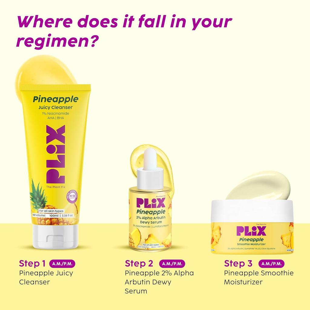 The Plant Fix Plix 5% Ananas Detergente Viso Schiumogeno 100ml Confezione Per Illuminare Uniformare il Tono della Pelle