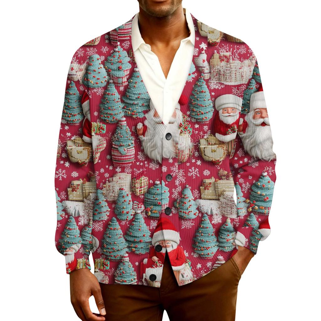 Men's Ribbed Knit Long-Sleeve Cardigan