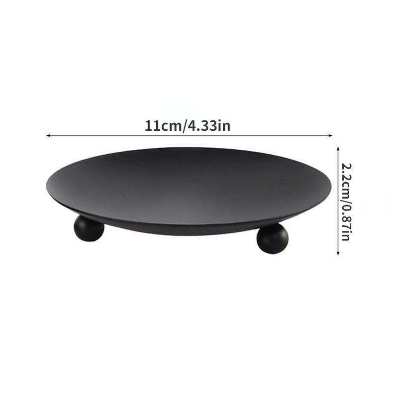 1PC Iron Plate Candle Holder Decorative Pillar Candle Plate Pedestal Candle Stand for Wax Candles Spa Wedding Birthdays Party