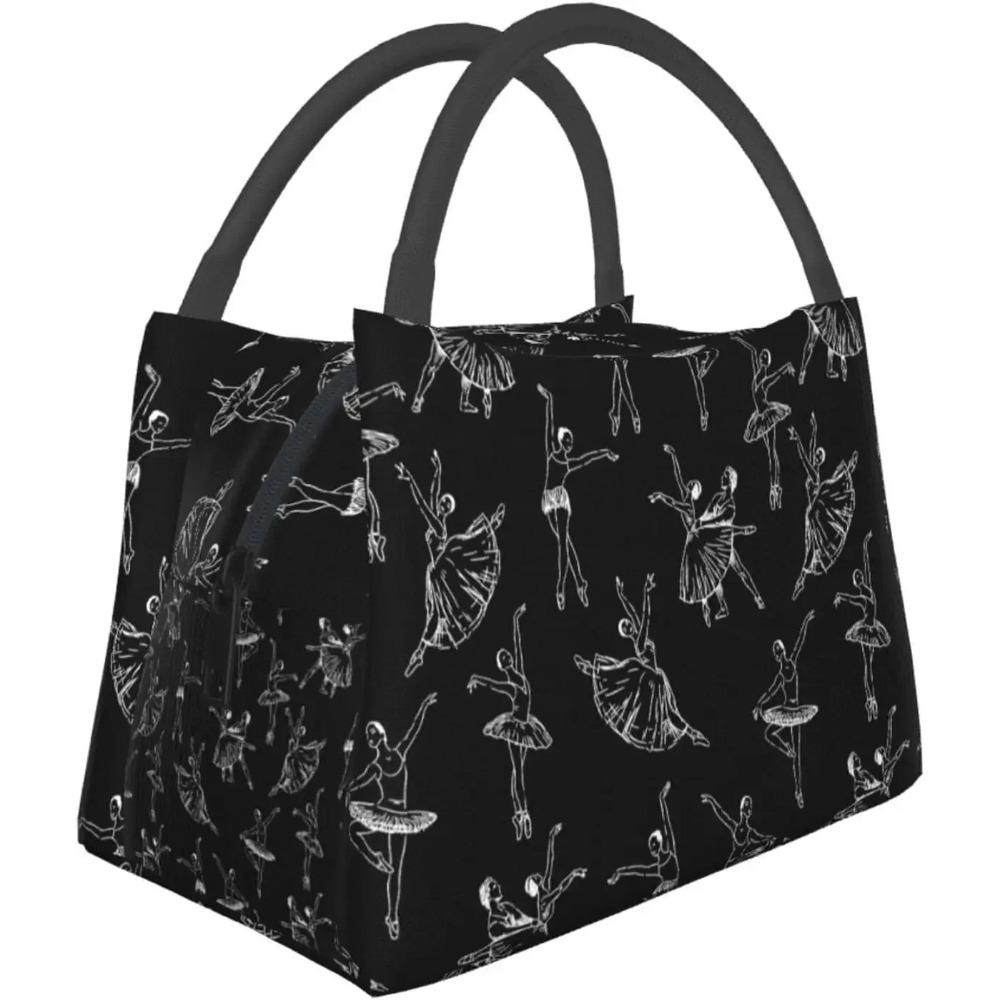 Pink Ballet Dance Lunch Box Picnic Bags Dance Tote Insulated Portable Cute Container Meal Bag Dance Lunch Box for Picnic Shcool