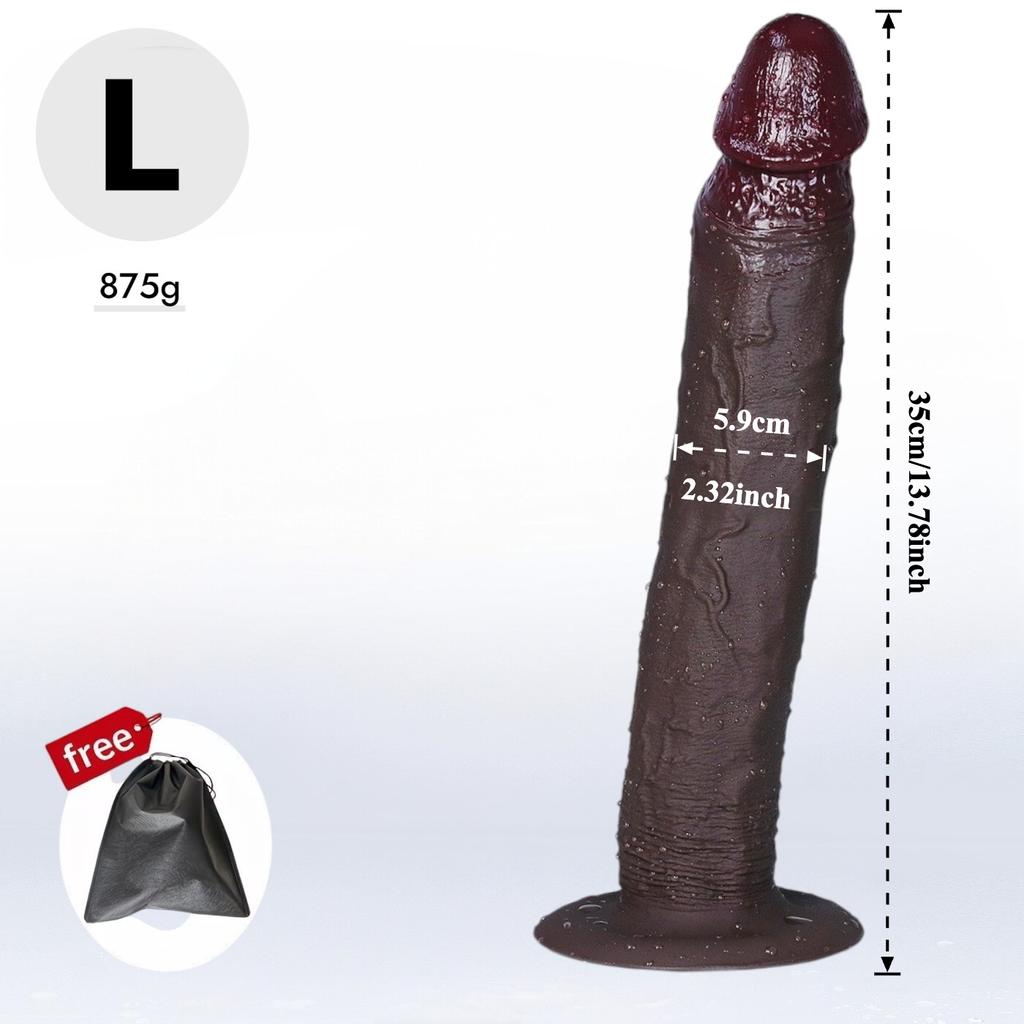 Curved Realistic Long Silicone Dildo, Flexible Bendable Design with Strong Suction Cup Base, Soft Texture, Beginner-Friendly Adult Toy for Couples