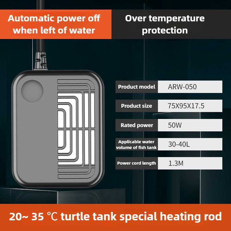 Automatic Constant Temperature Fish Tank Heating Device Turtle Tank Heating Rod Low Water Level Mini Electric Heater