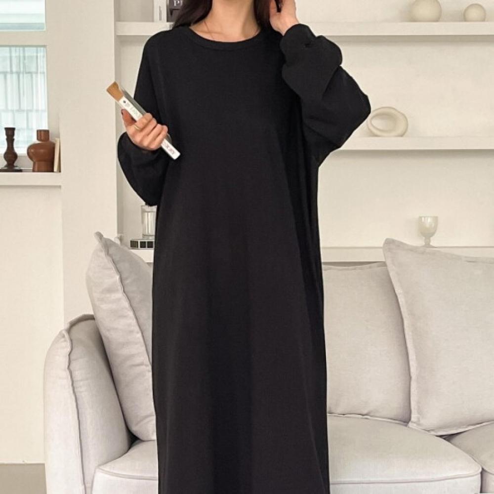 Shop Women Overfit Easywear Round Long Dress Black Ara Wdr 3085
