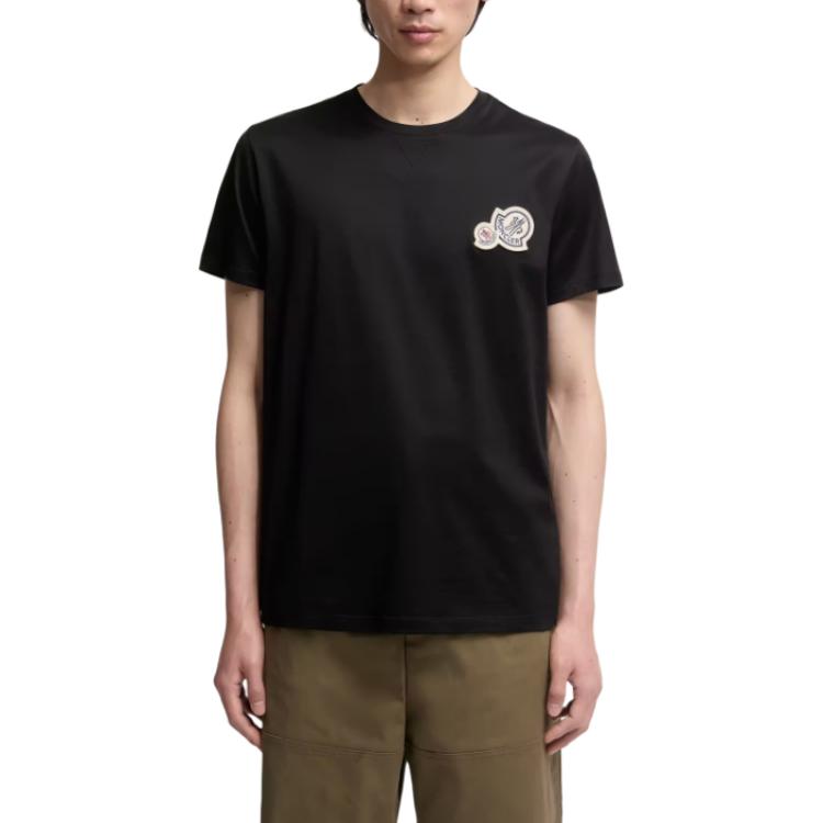 Moncler SS26 Logo Patch Crew Neck Short Sleeve T-Shirt Men Tops L20918C000418390Y999