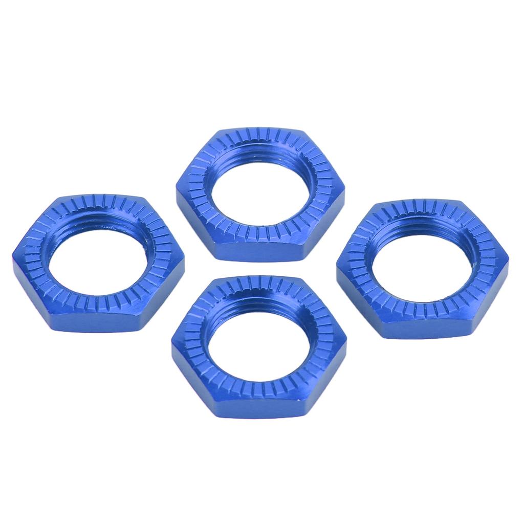 4PCS 17mm Aluminum Alloy Wheel Hex Hub Nut for 1 8 RC Model Car Upgraded AccessoryBlue