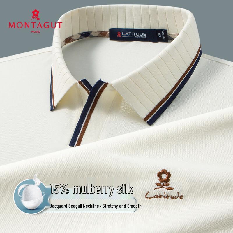 

MONTAGUT Men s Silk Blend Jacquard Polo Shirt 48