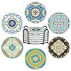 Round Ceramic Coasters Waterproof Non Slip Heat Resistant Mats For Dining Table Kitchen Ramadan Home Decor