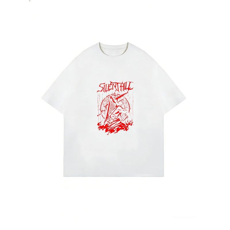 T-shirt Oversize Nera Silent Hill Logo Rosso e Grafica per Abbigliamento Casual e Fan di Videogiochi