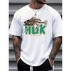 T-shirt Graphique de Pêche pour Homme HUK - Coupe Ample Manches Courtes Décontracté Imprimé Poisson
