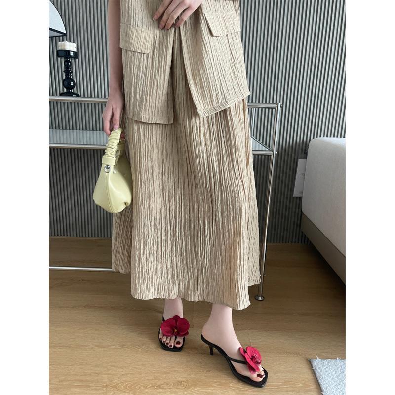 2025 new floral herringbone high-heeled cool slippers