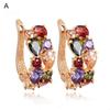 Mulheres Multicolor Drop Gancho Rodada Dangle Cubic Zirconia Brincos