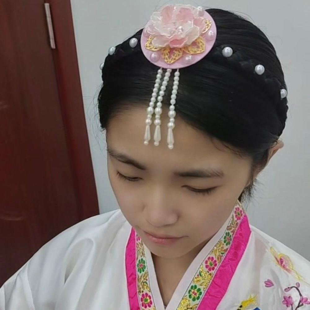 Quasten Koreanisches Stirnband Blume Bühnentanz Haarreif Retro Hanbok Haarband Damen