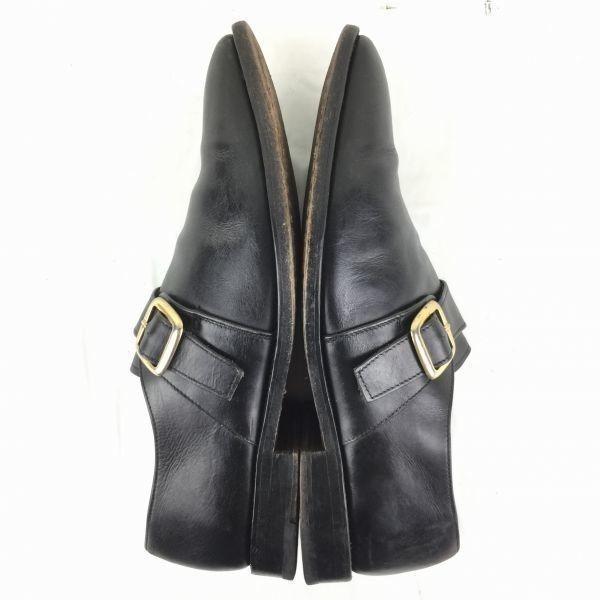 Vintage HARRY WILSON Monk Strap Business Shoes Black size 10.5 28.5 Leather Mckay Construction(USED)