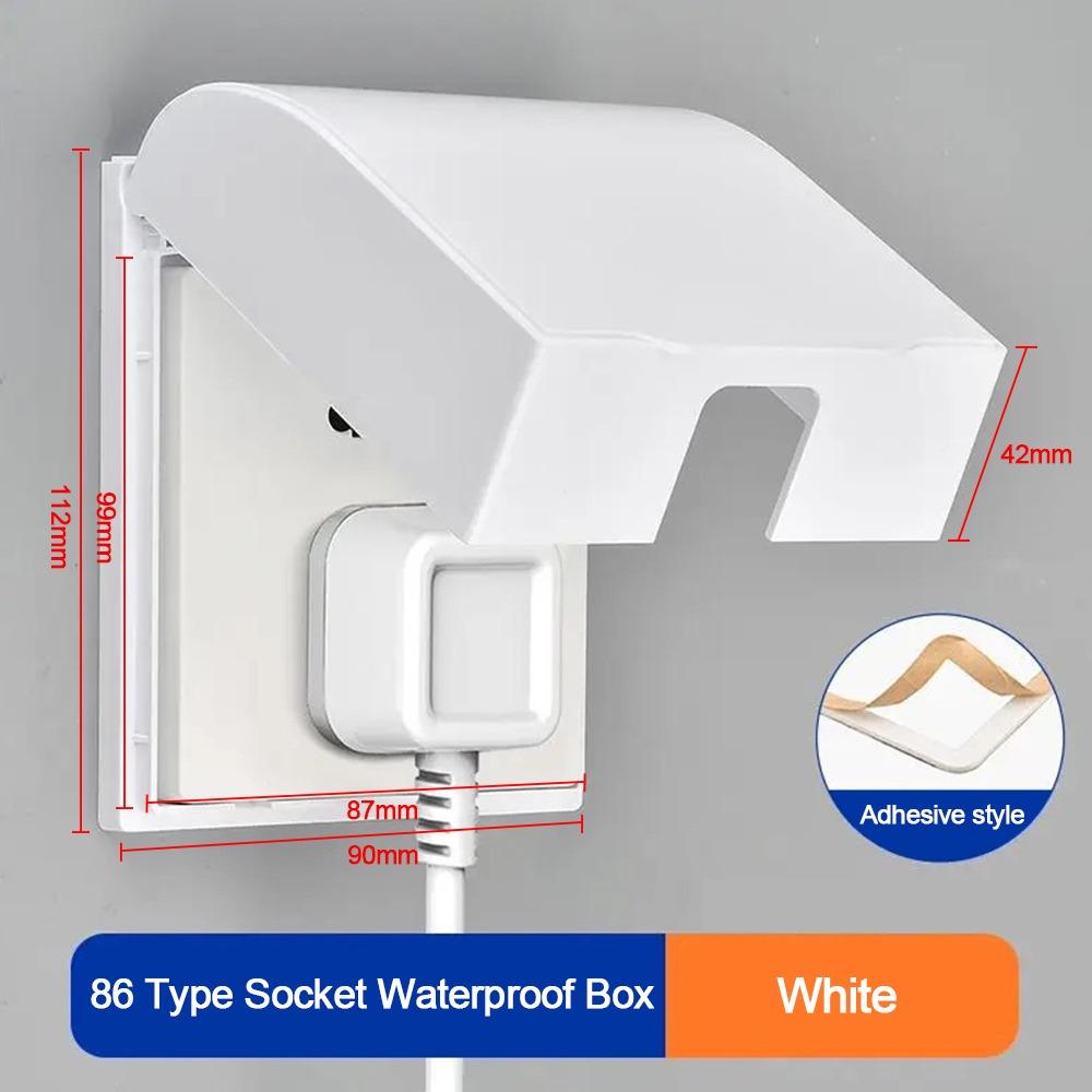 Cutie impermeabilă cu priză din plastic, montată pe perete, capac de protecție pentru priză electrică, capac protector pentru întrerupător, baie