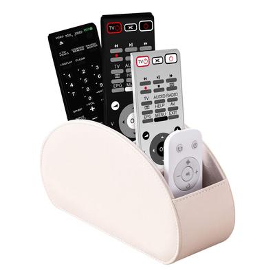 Remote Control Rack, PU Leather, Tabletop Remote Control Storage, 5 Compartments, Stylish, Waterproof, Multifunctional Storage Box for Stationery and