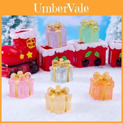 Glowing Night Light Gift Box Six Colors Resin Miniature Ornament Creative Christmas Decor