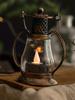 Retro Petroleumlampe Tragbar Altmodische Petroleumlampe Eingebaute Batterie Rustikale Campinglaternen Hof Garten Dekoration