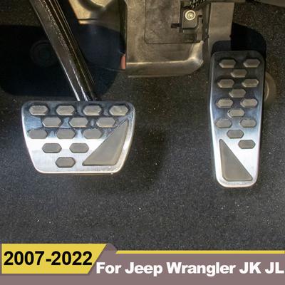 For Jeep Wrangler JK JL 2007-2017 2018    2022 Car Foot Rest Pedal Fuel Accelerator Brake Pedals Cover Non-slip Pad