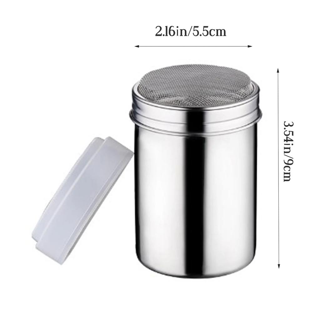Stainless Steel Coffee Shaker Cocoa Chocolate Flour Powdered Sugar Sieve Filters Foam Spray Kitchen Cake BBQ Tools With Lid