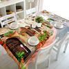 Flower House Tablecloth Beautiful Alley Pattern Waterproof Thicken Rectangular And Round Table Cloth For Wedding