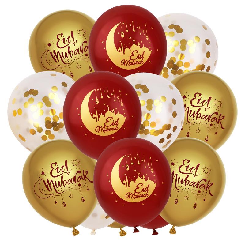 2026 Eid Mubarak Balloons Kit Moon Star Latex Air Globos for Islamic Muslim Party Decoration Ramadan Kareem Holiday Supplies