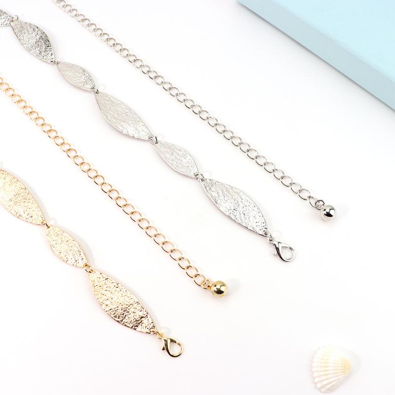 Female Waist Chain Belt Metal Leaf Waist Chain Belts With Skirt Belt For Women Luxury Waistband For Summer Beach