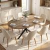 Oval Extendable Dining Table for 4-6, 100-135 cm Extension, Brown Wood Effect