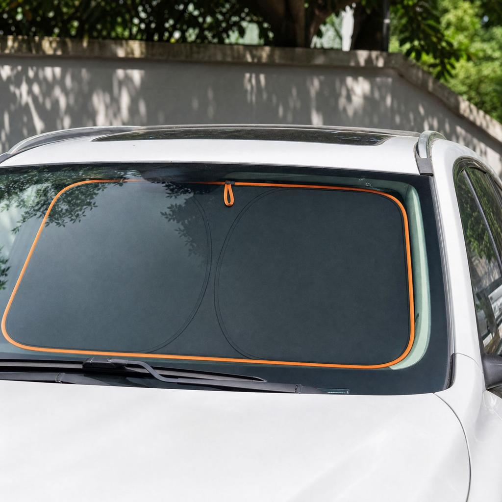 Car Windshield Sun Shade - Front Window Sun Visor Helps Block Sun and Heat for Interior
