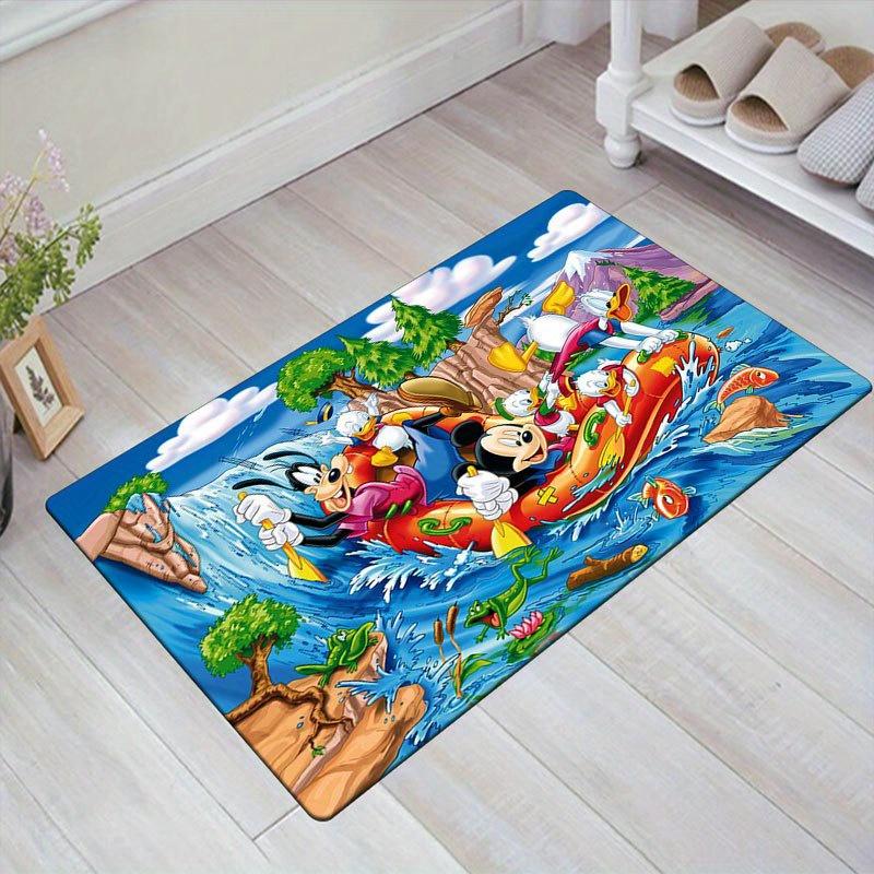 1ks Koberec s motivem Disney Mickey Mouse a Minnie, Kusový koberec, Protiskluzový koberec, Ručně pratelná podložka pod nohy, Vhodné pro obývací pokoj, ložnici, bytový dekor