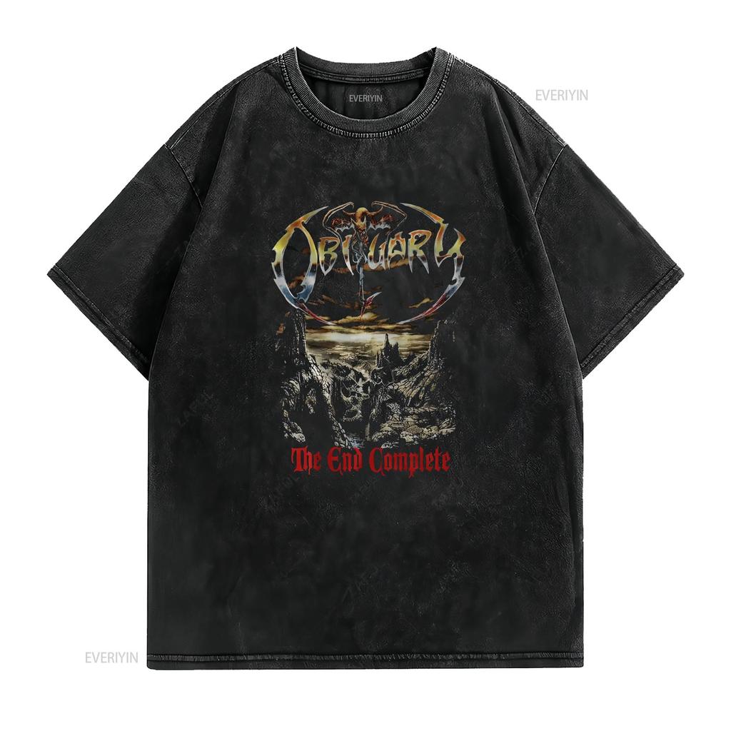 Obituary The End Complete T shirt size S XL vintage Washed Stylish Stretched Slightly Versatile streetwear Casual homme