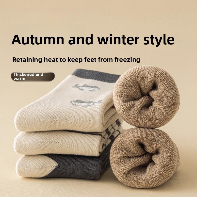 Female Autumn and Winter Thick Warm Hair Ring Heat Storage Does Not Freeze Feet Home Floor Tube Socks
