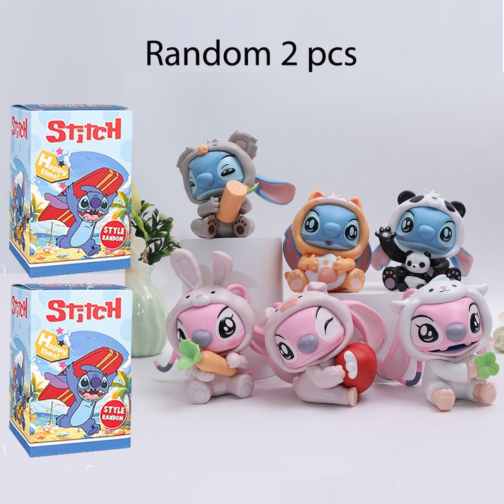 Hot Sell Stitch Animal Party Blind Box Cartoon Model Figure Anime Collectible Figurine Collection Desktop Ornament Kid Toys Gift