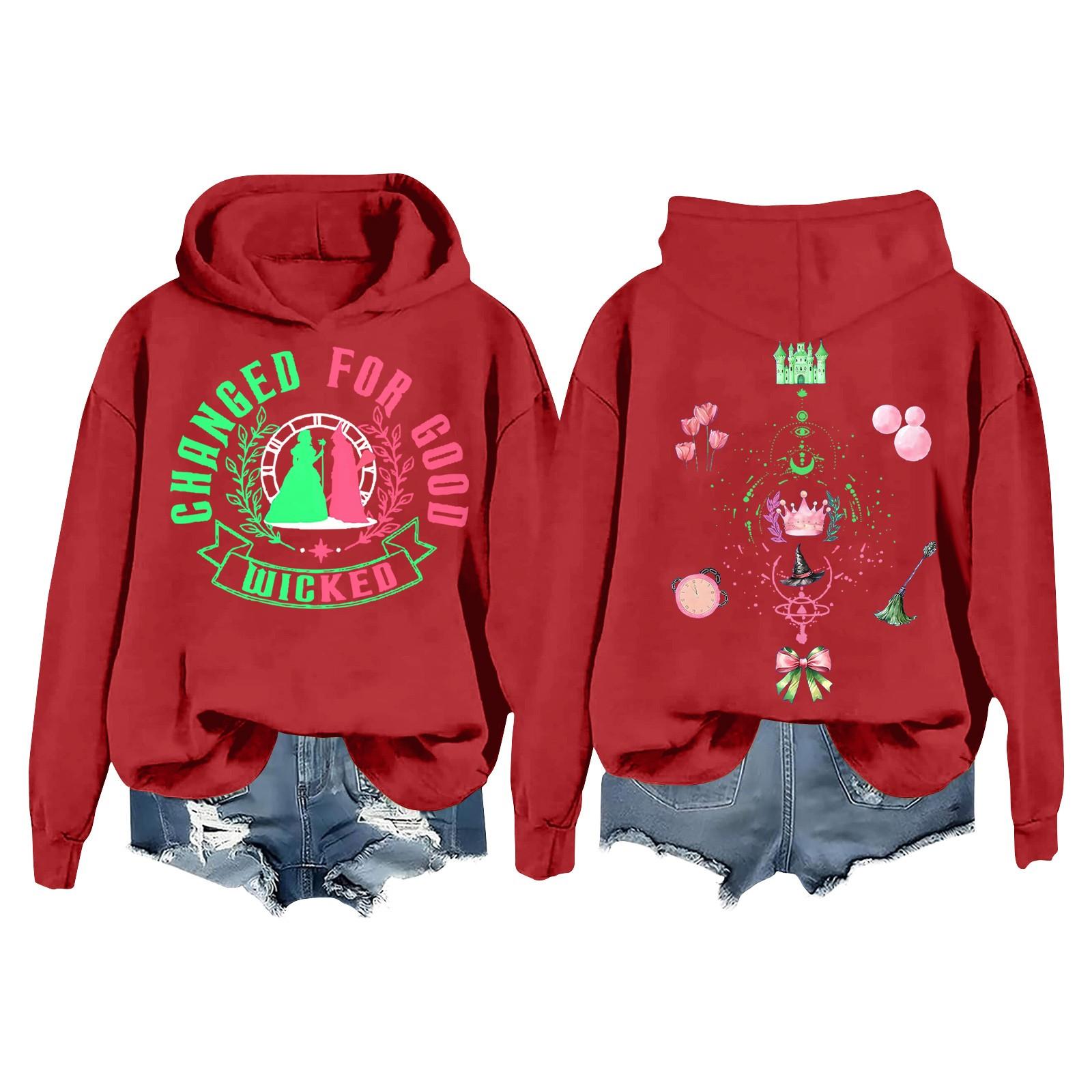 

Женский и мужской унисекс модный костюм, свитшот с длинным рукавом и принтом, повседневная толстовка с капюшоном M красный