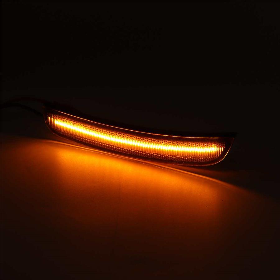 4Pcs Front Rear Amber+Red Side Marker Smoke Lens Fit For Dodge Charger 2015-2018