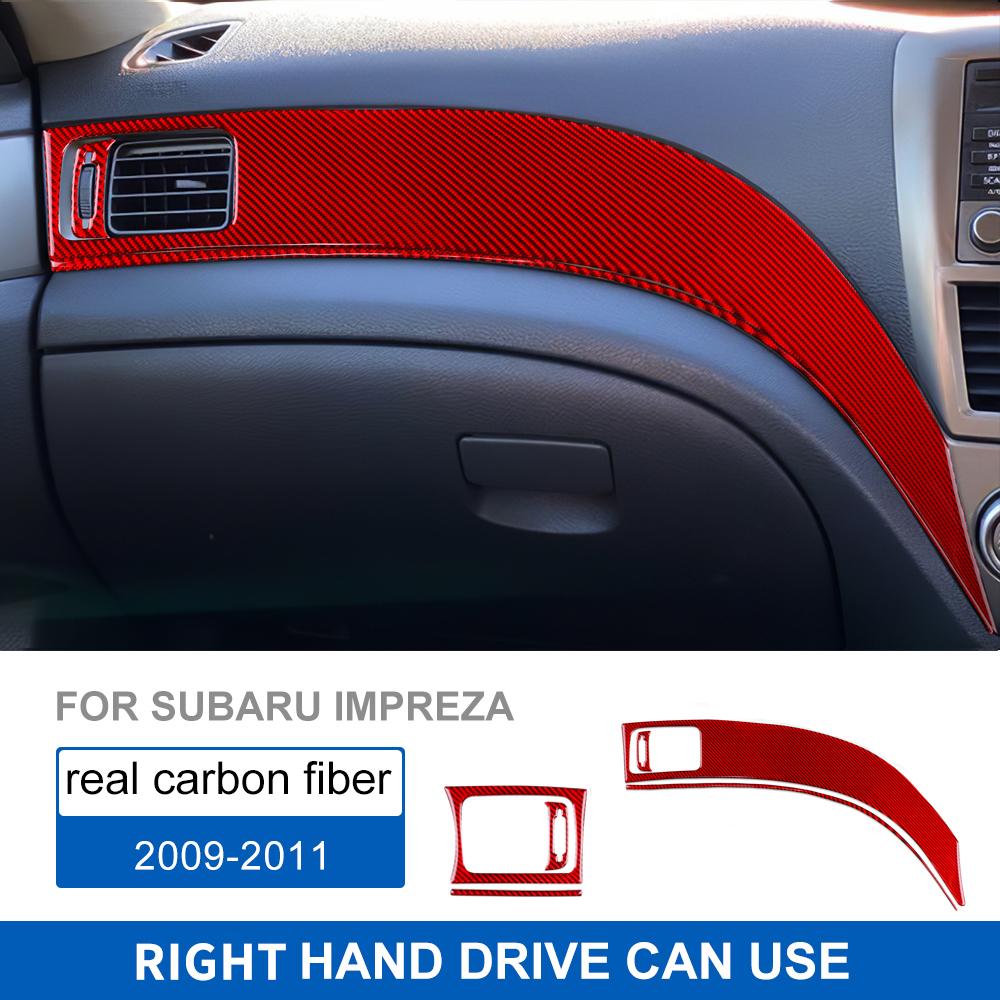 Real Soft Carbon Fiber Sticker For Subaru Impreza 2009 2010 2011 Trim Air Outlet Dashboard Panel Sticker Decoratie Accessoires