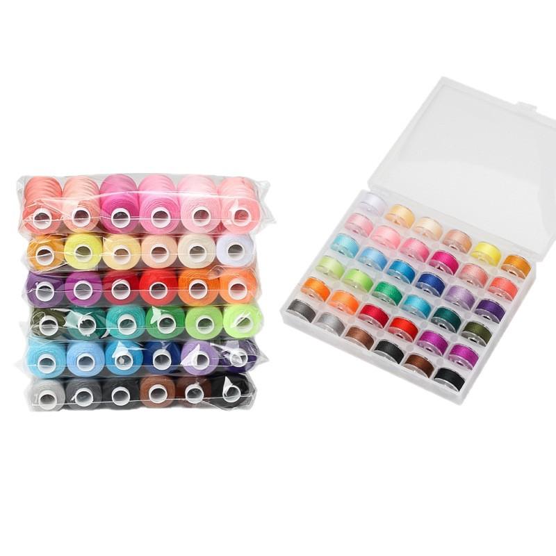 36-Color Polyester DIY Sewing Thread Set - 400 Yards with Bobbins
