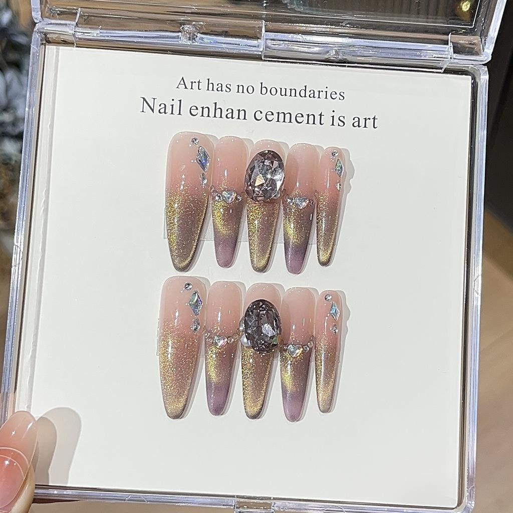 Gorgeous Palace Style Flashing Golden Brown Cat Eyes Exquisite Diamond Noble Wearable Armor