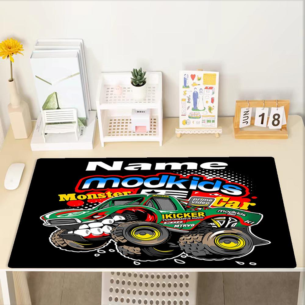 Custom Name Truck Theme Mouse Pad, Non Slip Rubber Base, Multifunctional Office & Home Decor, Perfect for Workspace Personalization.