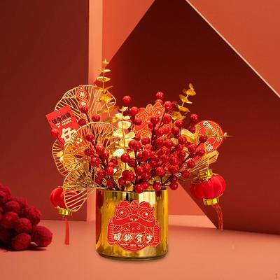 Simulation Flowerpot Chinese Year Table Ornament DIY Decorative for Home