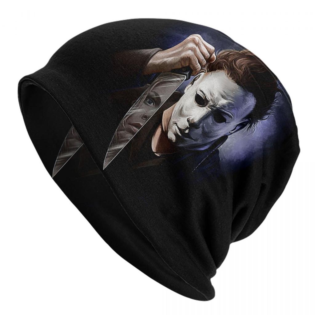 Individuelle Michael Myers Halloween Horrorfilm Mützen Beanies Mützen Cool Winter Warm Unisex Damen Strickmützen Unisex Erwachsenen Mützen