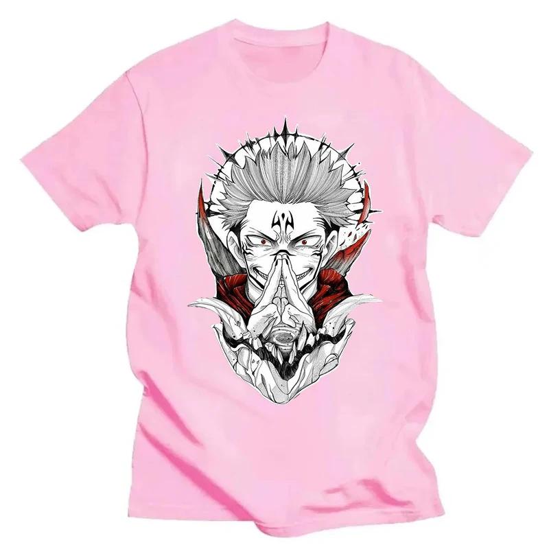 Retro Jujutsu Kaisen Ryomen Sukuna Tshirts Men Short Sleeves Graphic T Shirt Novelty Anime Manga T-shirt Cotton Tee Tops Merch